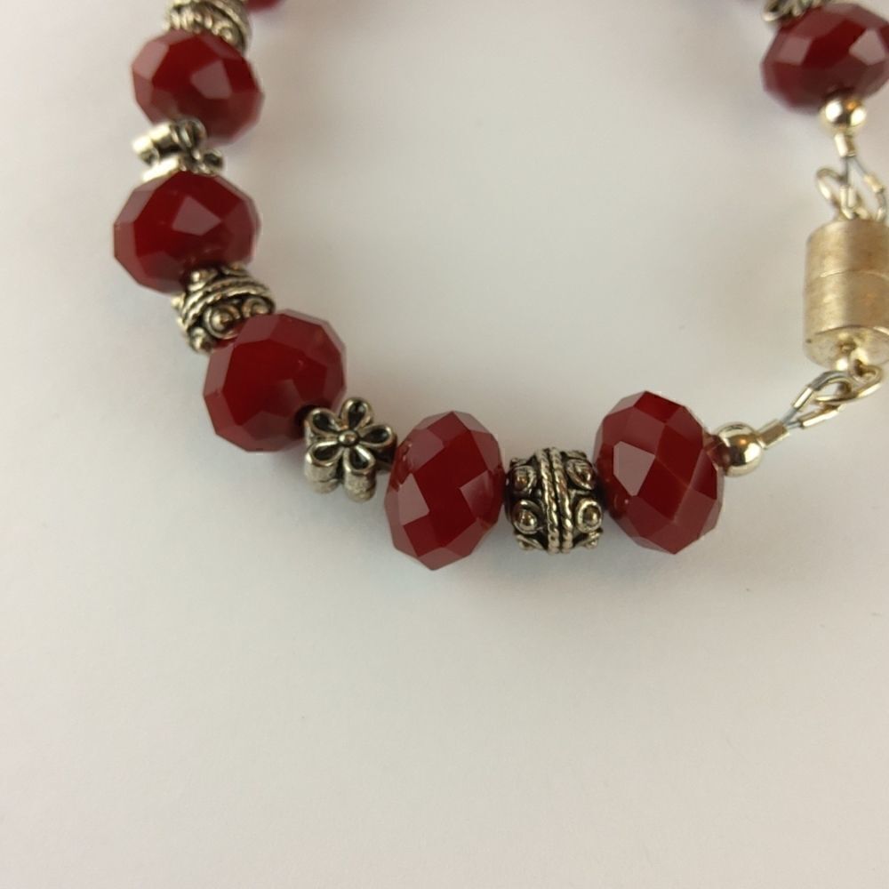 (3/$20) silvertone and faux Ruby bracelets - Picture 4 of 13